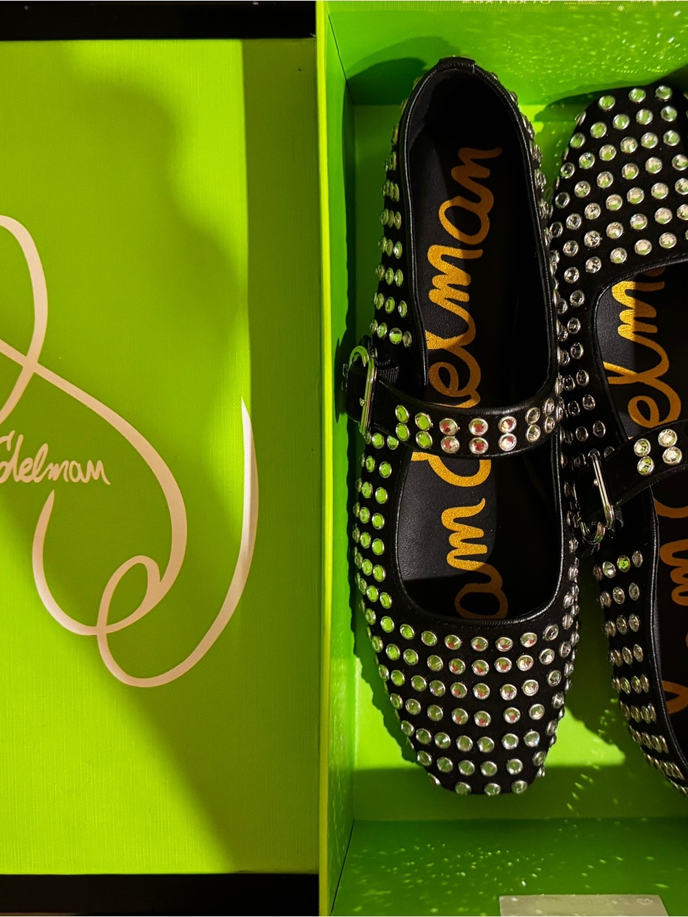 Sam Edelman Black Studded Michaela Mary Jane Flat